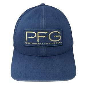 PFG Performance Fishing Gear Fitted Trucker Hat Blue XL Mesh Back Columbia
